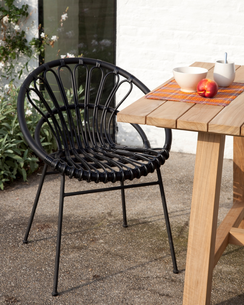 Roxanne Rattan Dining Chair Available in 2 Colors - Black - Vincent Sheppard - Playoffside.com